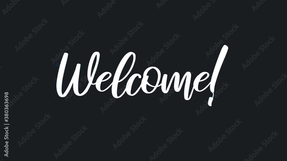Poster welcome message with electric particles effect/ 4k animation of a thank you welcome message with par
