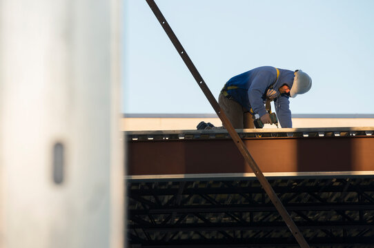 Man working at construction site