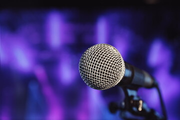 Ball microphone with blur background