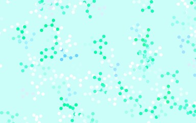 Light Blue, Green vector pattern with artificial intelligence network.