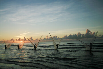 Nam Dinh, VIETNAM - August 1 :. Fishermen working in the fishing village of Hai Hau, Vietnam on...