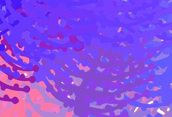 Light Pink, Blue vector background with abstract shapes.