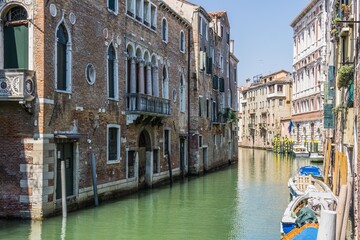Fototapeta na wymiar VENEZIA (ITALY) - AUGUST 9, 2020: View of Venice - Old View