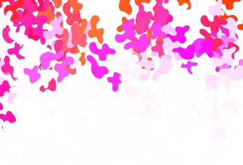 Light Pink, Red vector background with abstract shapes.