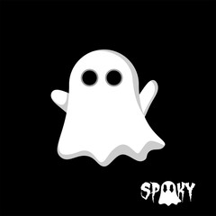 Flying Spooky Ghost vector illustration