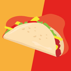 Isolated taco icon. Mexican fast food - Vector