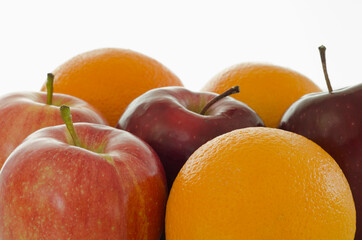 Studio shot of apples and oranges