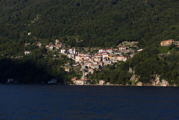 Fototapeta na wymiar View of small villages on Lake Como