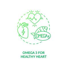 Omega 3 for healthy heart concept icon. Needed supplement idea thin line illustration. Heart-healthy benefit. Fish oil supplements. Cardiovascular diseases. Vector isolated outline RGB color drawing.