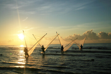 Nam Dinh, VIETNAM - August 1 :. Fishermen working in the fishing village of Hai Hau, Vietnam on...