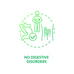 No digestive disorders concept icon. Probiotics health benefits idea thin line illustration. Gut-healing nutrients. Stomach disturbances. Vector isolated outline RGB color drawing.