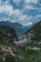 PORDENONE (ITALY) - AUGUST 15, 2020:View of memorial site at Vajont Dam in italy, unused by 1963 landslide disaster.