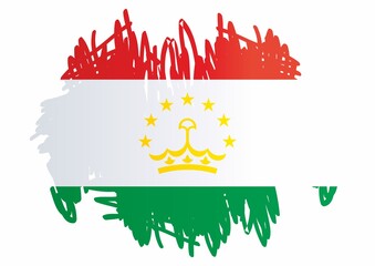 Flag of Tajikistan, Republic of Tajikistan. Bright, colorful vector illustration.