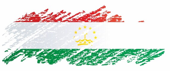 Flag of Tajikistan, Republic of Tajikistan. Bright, colorful vector illustration.