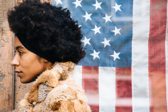 Portrait of an afro woman in New York