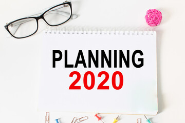 Notepad with inscriptions on a white background. business concept.