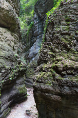 Obraz premium The suggestive Tremosine gorge on Lake Garda