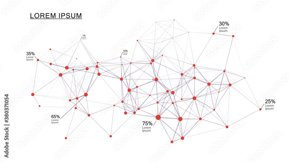 Wall mural digital network connection structure. big data transfer background. analysis concept. vector illustr