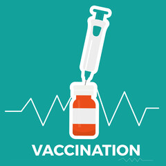 Vaccination medical poster. Immunization injection - Vector illustration