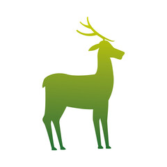wild reindeer animal silhouette nature icon