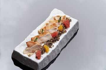 Citrus Chicken & Quinoa Salad. Chicken fillet slices with quinoa