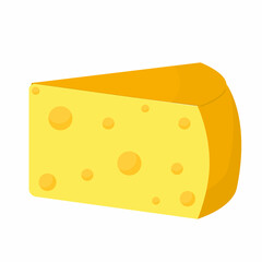 a piece of cheese on a white background