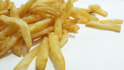 french fries on a white background