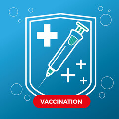 Vaccination medical poster. Immunization injection - Vector illustration