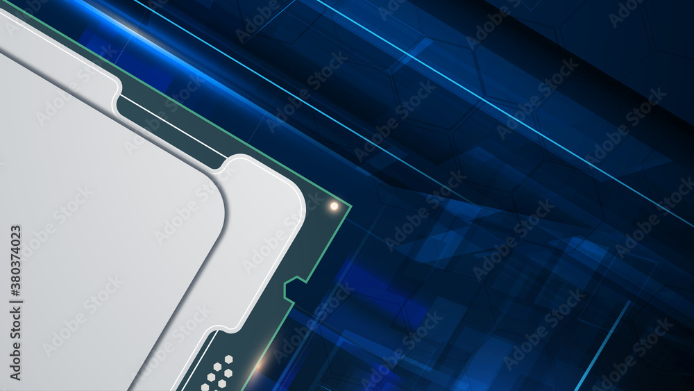 Poster abstract cpu rectangle pattern hi tech innovation concept design background eps 10 vector