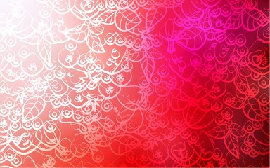 Light Red vector template with organic meal. Illustration with set of fresh food in doodle style. Design for ad, poster, banner of cafes or restaurants.