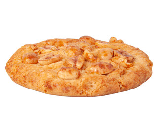 Tasty cookies with peanuts and honey baked isolated on the white