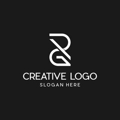 Letter GR Or RG Monogram Modern Icon Logo, RG initial letter logo design template vector, RG or GR Abstract Letters icon logo