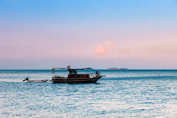 Fishing boat on Mediterranean Sea in Olympos, Antalya Province, Turkey, Asia