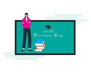 World teachers day illustration design. vector