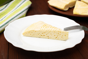Homemade cottage cheese, cheese. Milk products.