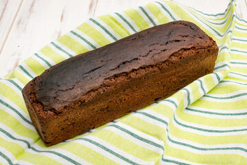 A loaf of black yeast-free bread.