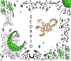 The illustration - zodiac sign in hand drawn style.
