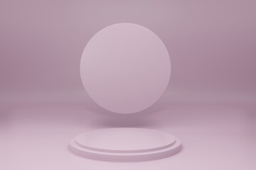 3d rendering empty template podium mockup for product placement