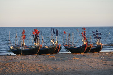 Nam Dinh, VIETNAM - August 1 :. Fishermen working in the fishing village of Hai Hau, Vietnam on...