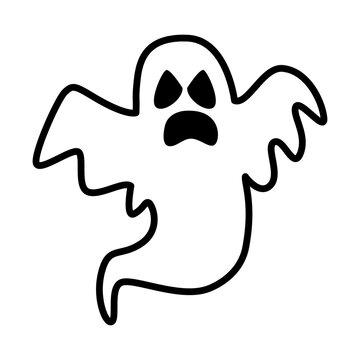 halloween ghost floating line style icon