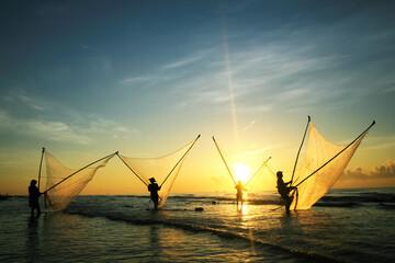 Nam Dinh, VIETNAM - August 1 :. Fishermen working in the fishing village of Hai Hau, Vietnam on...