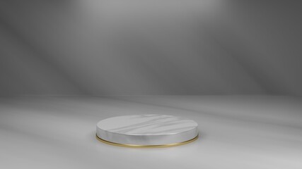 3d rendering empty template podium for product placement
