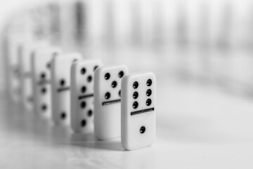 black and white domino on white background