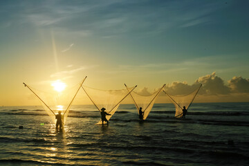 Nam Dinh, VIETNAM - August 1 :. Fishermen working in the fishing village of Hai Hau, Vietnam on...