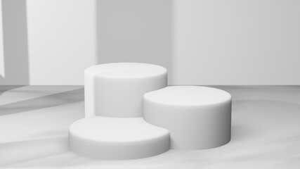 3d rendering empty template podium for product placement