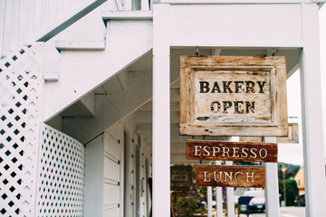 open sign for cafe / bakery