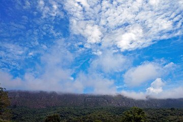 Mountain and sky with clouds, Tiradentes, Minas Gerais, Brazil