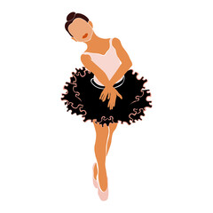 Ballerina in pink ballet tutu. Dancer in beautiful pose. Ballet. Vector illustration. © Yana