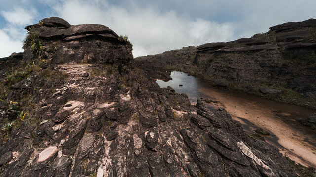 Bizarre ancient rocks of the plateau Roraima tepui - Venezuela, Latin America