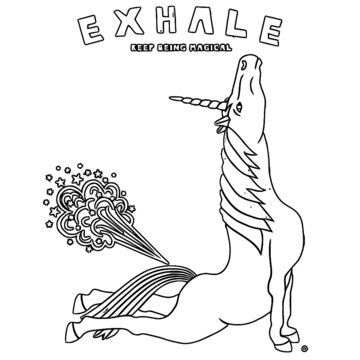 Cobra Pose Unicorn Exhale Mens Premium Unicorn Design Coloring Book Animals Vector Illustration